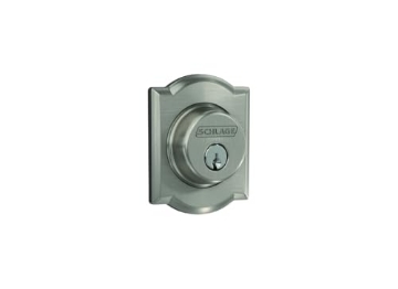 Picture of Ingersoll Rand B60NGCAM619 Schlage Camelot Satin Nickel Metal Single Cylinder Deadbolt - Key Lock (EA)