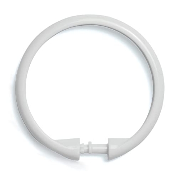 Picture of Kenney Manufacturing Company KN61217V2 Kenney KN61217 Rust-Proof Smooth Plastic Shower Curtain Rings for Shower Curtain and Standard Shower Curtain Rod, Bathroom Use, Easy to Snap Closure, Easy to Install, Set of 12, White (EA)