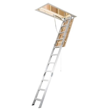 Picture of Werner Co AH2210C Werner 8 To 10.25 ft. Ceiling 18 in. x 24 in. Aluminum Attic Ladder Type IAA 375 lb. capacity (EA)