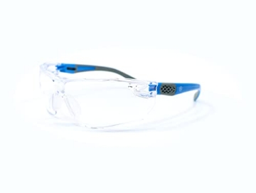 Picture of General Tools Mfg Co In GE202C General Electric GE Safety Glasses, ANSI Z87.1, 02 Series, Clear Anti-scratch Lens, 99.9% UV, EN 166, 12 Pack (Blue/Gray, Clear) (EA)