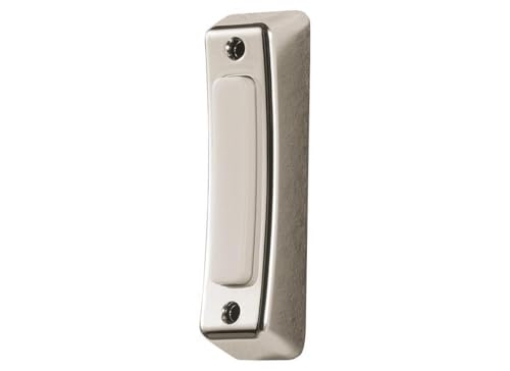 Picture of Globe-weis 18000222 Heath Zenith 18000222 Wired Push Doorbell Button, Satin, Nickel, Plastic, Surface Mount, Home Improvement, Outdoor, House, Décor (EA)