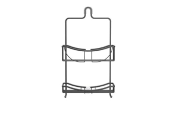 Picture of BETTER LIVING 13635 Better Living Venus 2 Tier Shower Caddy, Rustproof Aluminum Hanging Over Shower Head Organizer, 2 Large Baskets, Built-in Hooks, Suction Cups, Anti-Slip Collar, No Drill, 11"x4.5"x19.5", Black (EA)