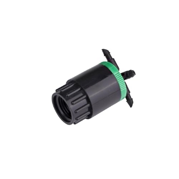 Picture of Rain Drip QB20UB Raindrip QB20UB, Cuatro-Flo® Four-Outlet Bubbler, Drip Irrigation Emitters for Drip Irrigation Gardening Systems, 20 GPH Per Outlet, 1/2-Inch FPT Inlet, Black/Green (EA)