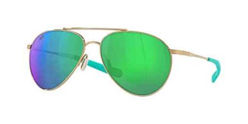 Picture of COSTA 06S600358600305 Costa Del Mar Mens Piper Aviator Sunglasses, Shiny Gold/Copper Green Mirrored Polarized-580P, 58 mm (EA)