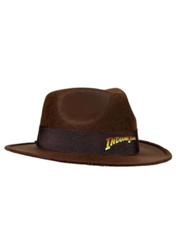 Picture of Morris Costumes JWC1196 Jazwares INDIANA JONES Adult Hat - One-Size-Fits-All Felt Fedora with Brown Band and Logo Ribbon Standard (EA)