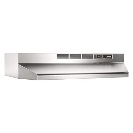 Picture of BROAN-NUTONE 412404 Broan-NuTone 412404 Non-Ducted Under-Cabinet Ductless Range Hood Insert, 24-Inch, Stainless Steel (EA)