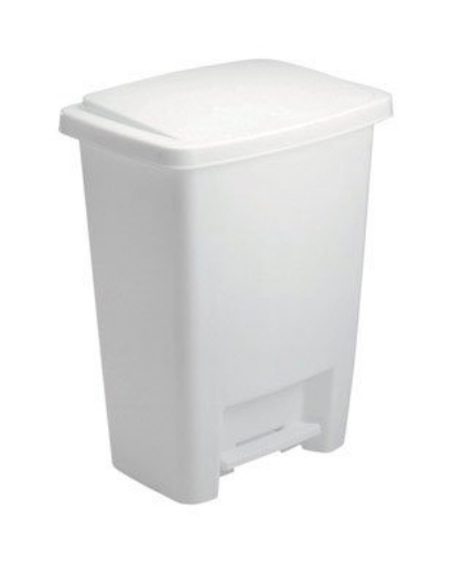 Picture of RUBBERMAID COMMERCIAL FG284187WHT Rubbermaid Step-On Wastebasket 33 Qt. 15" X 13" X 20" Plastic Bisque, White (CT-6-EA)