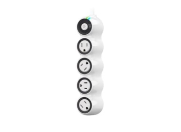 Picture of 360 Electrical 360552-5CA4ESC1 360 Electrical PowerCurve Power Strip, Extension Cord with Multiple Outlets, 4 Rotating Outlets, Outlet Extender 4 ft, Surge Protector Power Strip, White (EA)