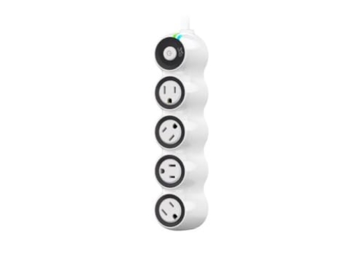 Picture of 360 Electrical 360552-5CA4ESC1 360 Electrical PowerCurve Power Strip, Extension Cord with Multiple Outlets, 4 Rotating Outlets, Outlet Extender 4 ft, Surge Protector Power Strip, White (EA)