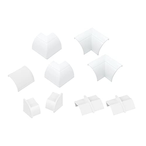 Picture of D-LINE USA INC US/CLOAP22QSW D-Line Quarter Round Cable Raceway Accessory Multipack, 9-Piece Pack, Join 0.87" (W) x 0.87" (H) Cord Cover Lengths - White (EA)