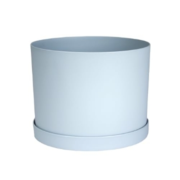 Picture of Bloem, Lcc. MAT0637 Bloem Mathers 6" Misty Blue Round Modern Resin Garden Planter Pot with Drainage Holes and Removable Saucer Tray Included (EA)