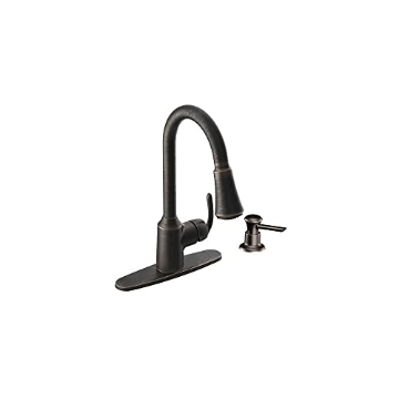 Picture of Moen CA87094BRB Moen CA87094BRB Pullout Spray High-Arc Kitchen Faucet with Reflex Technology from The Bayhill Collection, Mediterranean Bronze (EA)