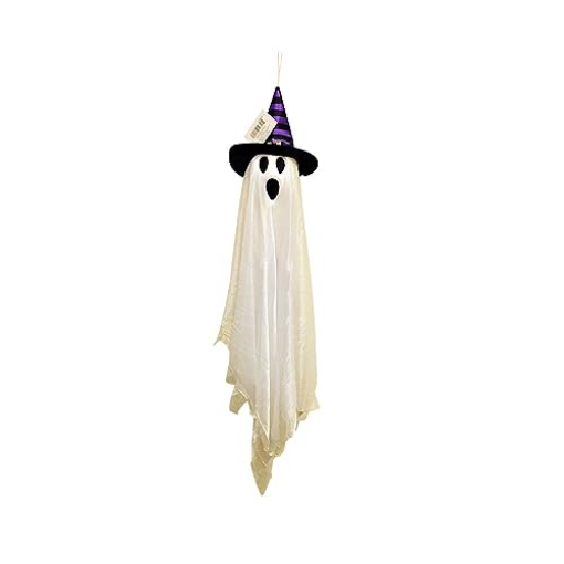 Picture of FUN WORLD 91668 Fun World HANGNG Decor Ghost W/HAT (EA)