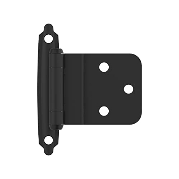 Picture of Amerock BPR3428FB Amerock BPR3428FB | Cabinet Hinge | 3/8 in (10 mm) Inset Self Closing Face Mount | Matte Black | Kitchen Cabinet Door Hinge | 1 Pair/2 Pack | Functional Hardware (EA)