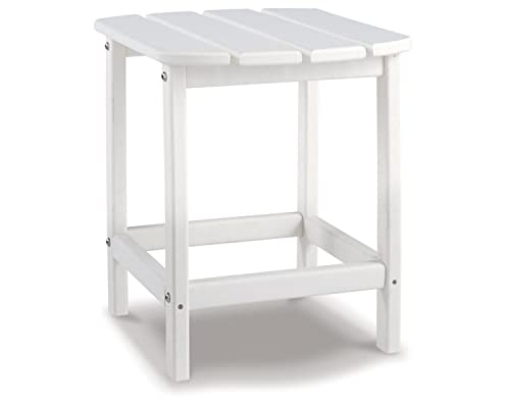 Picture of SIGNATURE DESIGN BY ASHLEY P011-703 Signature Design by Ashley Sundown Treasure Outdoor Patio HDPE Weather Resistant End Table, White (EA)