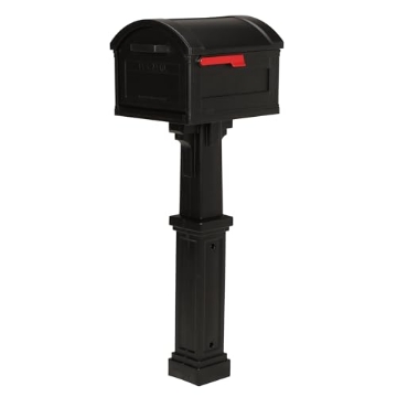Picture of GIBRALTAR MAILBOXES GHC40BAM ARCHITECTURAL MAILBOXES Grand Haven Plastic, Mailbox and Post Kit, Black Extra Large (EA)