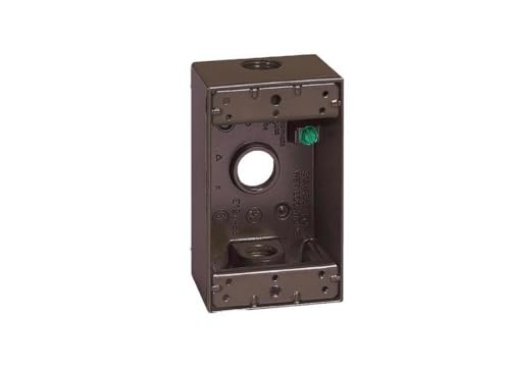 Picture of SIGMA ENGINEERED SOLUTIONS 14250BR Sigma Electric, Bronze Sigma Engineered Solutions, 14250BR 1/2-Inch 3 Hole 1-Gang Box, No Size (EA)