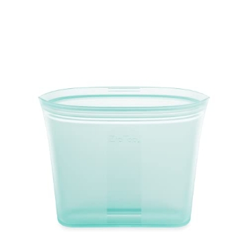 Picture of ZIP TOP Z-BAGS-03 Zip Top Reusable Food Storage Bags | Sandwich Bag [Teal] | Silicone Meal Prep Container | Microwave, Dishwasher and Freezer Safe | Made in the USA (EA)