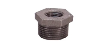 Picture of ANVIL INTERNATIONAL 8700129300 Anvil 8700129300, Malleable Iron Pipe Fitting, Hex Bushing, 1" NPT Male x 1/2" NPT Female, Black Finish (EA)