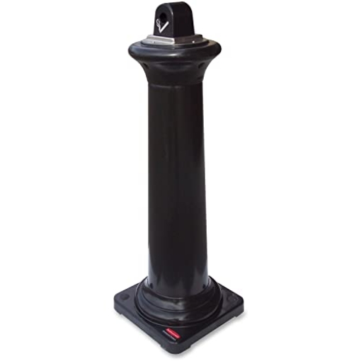 Picture of RUBBERMAID COMMERCIAL FG9W3000BLA Rubbermaid Commercial Products GroundsKeeper Tuscan Smoking Receptacle Black Metal Outdoor for Parks/Outdoor Shopping Malls/Hotels (EA)