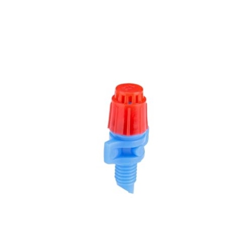 Picture of Rain Drip 360JET010B Raindrip 360JET010B, Micro Spray Jet, Full-Circle Pattern, 12 Stream, with 10-32 Threaded Inlet, Drip Irrigation Emitters for Drip Irrigation Gardening Systems, 10-Pack, Blue with Red (EA)