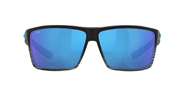Picture of COSTA 06S901863901802 Costa Del Mar Mens Rincon Fishing and Watersports Rectangular Sunglasses, Matte Smoke Crystal/Blue Mirrored Polarized-580G, 63 mm (EA)