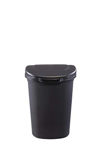Picture of RUBBERMAID COMMERCIAL 1843024 Rubbermaid Commercial Products Touch Top Trash Can/Wastebasket with Lid, 13-Gallon, Small Black Garbage Bin for Home/Kitchen/Bathroom/Bedroom/Office (PK-4-EA)