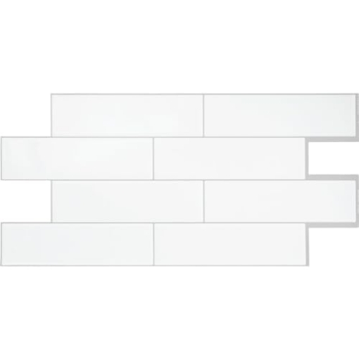 Picture of QUINCO & CIE SM1135G-02-QG SMART TILES 2pk Oslo White XL Tile SM1135G-02-QG 22.56" Wx10.88 H (PK-4-EA)