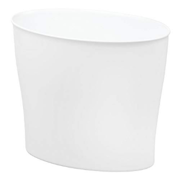 Picture of IDESIGN 94031 iDesign InterDesign Plastic Wastebasket Trash Bathroom, Bedroom or Office – 10 litres,White Nuvo Waste Can (EA)