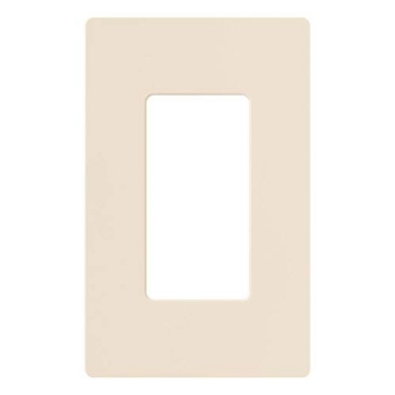 Picture of CLARO CW-1-LA Lutron Claro Light Switch Cover Plate, 1 Gang Wallplate, for Decorator Light Switches, Rocker Light Switch Cover, Outlet Cover, Screwless Switch Plate Cover, Gloss, CW-1-LA, Light Almond (EA)