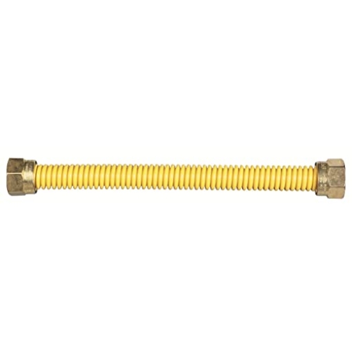 Picture of DORMONT 19C-9999-46FP Stainless Steel Gas Connector, 9/16-24 Fine Thread Flare Nuts, 46 In Length, Yellow Coated (EA)