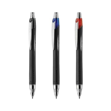 Picture of UBC UBC73840 Uni-Ball Jetstream RT 3 Pack, 1.0mm Medium Assorted, Wirecutter Best Pen, Ballpoint Pens, Ballpoint Ink Pens | Office Supplies, Pens, Ballpoint Pen, Colored Pens, Fine Point, Smooth Writing Pens (PK-3-EA)