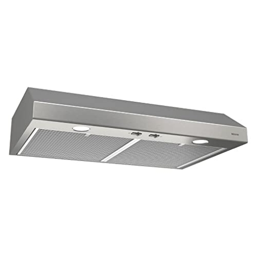 Picture of BROAN-NUTONE BCSD130SS Broan-NuTone BCSD130SS Glacier Range Hood with Light, Exhaust Fan for Under Cabinet, Stainless Steel, 30-inch, 300 Max Blower CFM (EA)