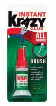 Picture of Krazy Glue KG92548R Instant Krazy Glue Brush Ceramic, Glass, Wood Leather, Rubber, Metal Bottle, Carded 5 G (EA)