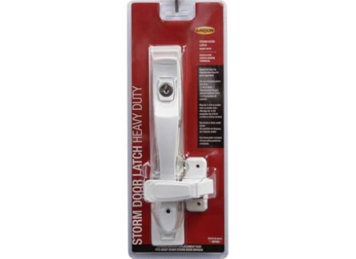 Picture of LARSON MANUFACTURING CO CH2010301 Larson Certified Storm Door White Push-Button Heavy-Duty Latch with Key Handle Set, Storm Door Replacement Latch Handle (EA)