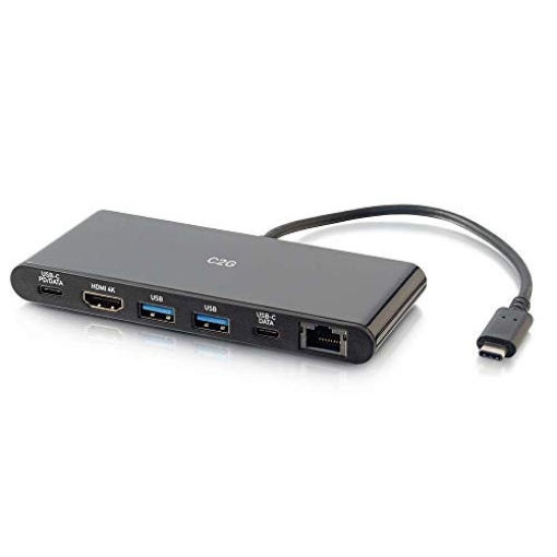 Picture of C2G 28845 USB-C® 6-in-1 Mini Docking Station with HDMI®, Ethernet, USB and Power Delivery up to 60W - 4K 30Hz (EA)