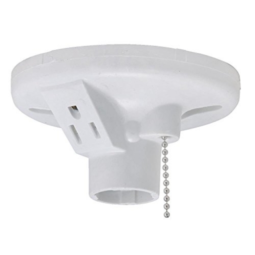 Picture of ALLIED TELESIS INC. LH-13P Allied Moulded Steel Lampholder w/Outlet & Pull Chain 1 pk (EA)