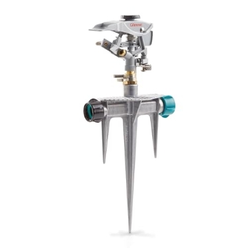 Picture of Gilmour 816703-1011 Gilmour Heavy Duty Circular Water Sprinkler with Spike Base, Rotating Sprinkler Head with Adjustable Spray Pattern, Lawn Sprinkler for Large Area Coverage (EA)