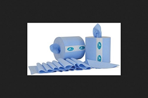 Picture of HARBOR PRODUCTS INC H6005W Harbor Blue Wiper Center Pull Towels 200 Sheet 1 ply 4 pk (EA)