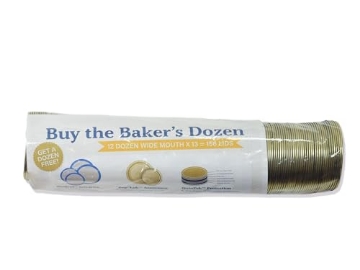 Picture of SUPERB SEALING SOLUTIONS LLC 90331 Superb Canning Lids – Wide Mouth Mason Jar Lids – Baker’s Dozen/Bulk Package of 156 Lids – Made in the USA (EA)