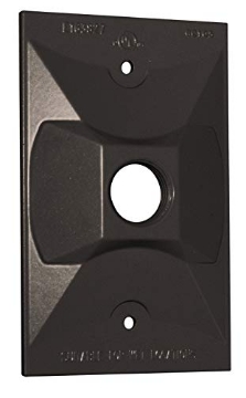 Picture of SIGMA ENGINEERED SOLUTIONS 14371BR Sigma Engineered Solutions 14371BR 1/2-Inch 1 Hole 1-Gang Lamp Holder Weatherproof Cover, Bronze (EA)