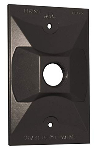 Picture of SIGMA ENGINEERED SOLUTIONS 14371BR Sigma Engineered Solutions 14371BR 1/2-Inch 1 Hole 1-Gang Lamp Holder Weatherproof Cover, Bronze (EA)