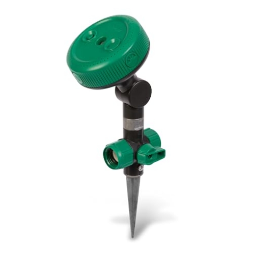 Picture of Gilmour 813463-1003 Gilmour Adjustable Spot Sprinkler with Spike Base, Pivoting Multi Pattern Sprinkler Head for Targeted Coverage in Flower Beds and Vegetable Gardens (EA)
