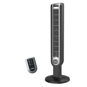 Picture of Lasko 2511 Lasko Oscillating Tower Fan with Remote Control, 3 Quiet Speeds, Timer for Bedroom, Kitchen, Office Use, Black, 36" 2511 (EA)