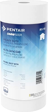Picture of Omnifilter RS18-SS2-S18 Pentair OMNIFilter RS18 Sediment Water Filter, 10-Inch, Whole House Heavy Duty Big Blue Spun Polypropylene Replacement Cartridge, 10" x 4.5", 50 Micron, White (EA)