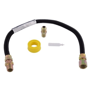 Picture of Eastman Kodak Company 20BE52515024K Eastman 24 Inch x 1/2 Inch OD Gas Log Installation Kit with 3/8 Inch x 1/2 Inch MIP Fitting Ends for Natural Gas and Liquid Propane, Black, 20BE52515024K (EA)