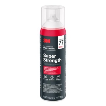 Picture of 3M 77-NAT 3M Super 77 Multi-Surface Spray Adhesive, 14.1 oz., Low VOC, Quick Bond, Fast Drying, Clear Finish for Foil, Foam, Paper, Metal, Plastic, Fabric, and Cardboard (77-NAT) (EA)
