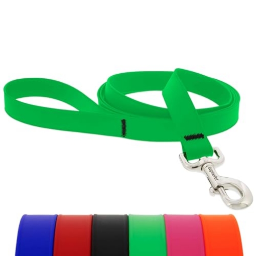 Picture of Lupine Collars & Leads 28359 LupinePet Waterproof Splash Dog Leash, Neon Green, 1-inch Wide, 6-Foot Long, Made with BioThane (EA)
