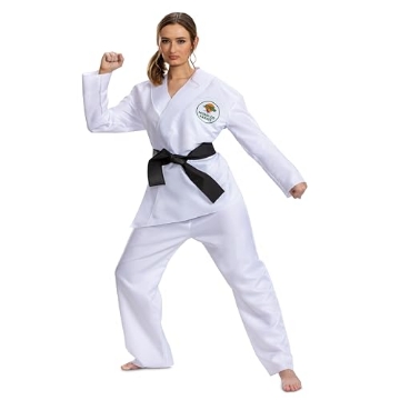 Picture of Disguise DG161899SM Disguise Miyagi-Do Adult Costume, Official Cobra Kai Adult Costumes with Pants and Belt, Adult Size S/M (EA)