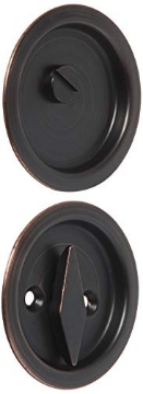 Picture of Kwikset 93350-048 Kwikset ORGL88757 335 11p Round Pocket Door Lock, Oil Rubbed Bronze (EA)